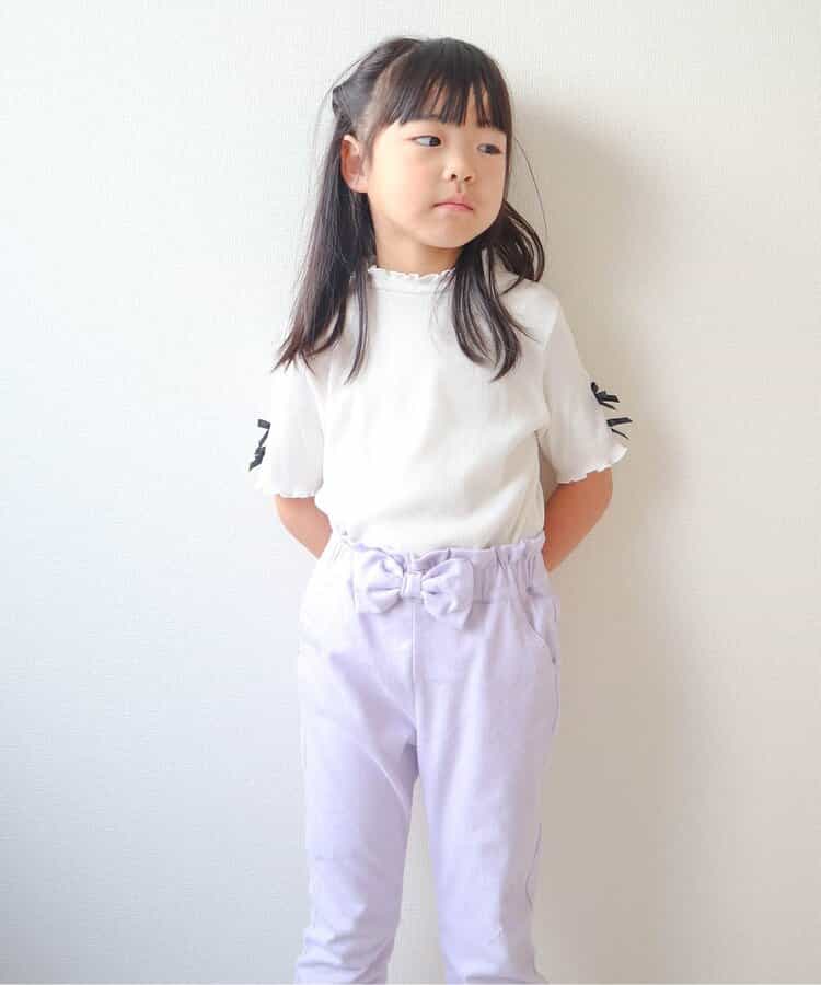 日本童裝 apres les cours 蝴蝶結袖上衣 80-140cm 女童款 夏季 TOPS