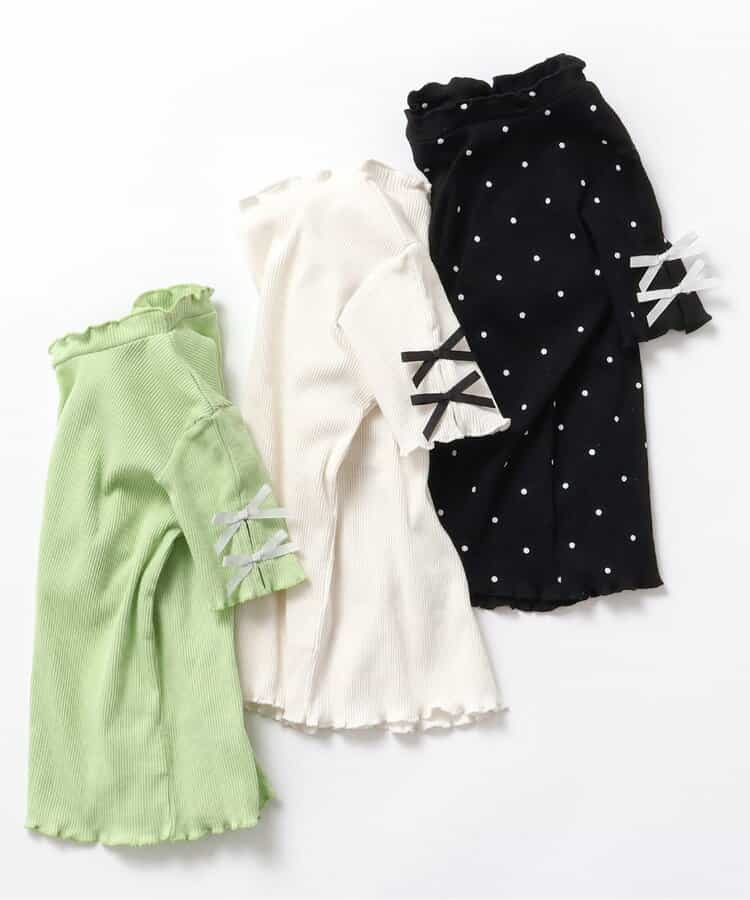 日本童裝 apres les cours 蝴蝶結袖上衣 80-140cm 女童款 夏季 TOPS