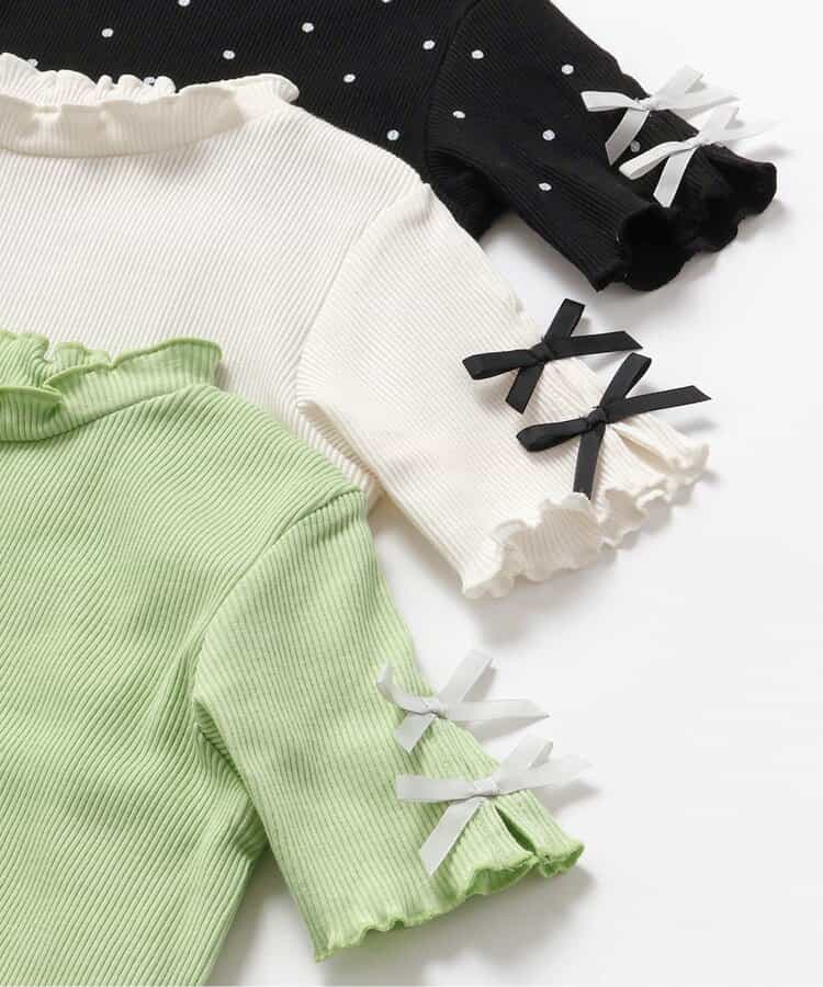 日本童裝 apres les cours 蝴蝶結袖上衣 80-140cm 女童款 夏季 TOPS