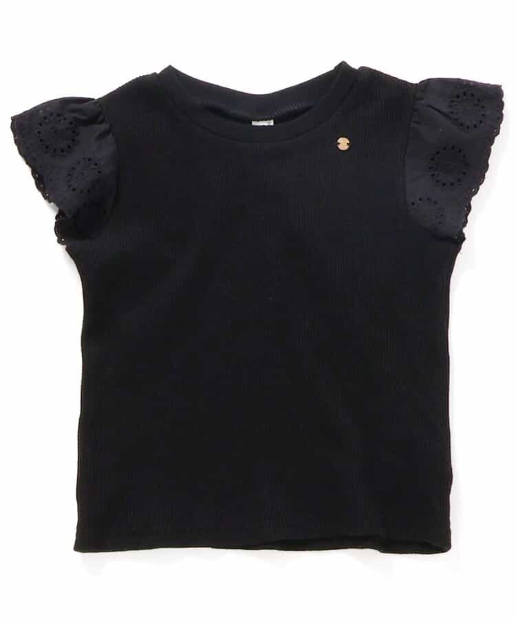 日本童裝 apres les cours 華夫格蕾絲荷葉邊上衣 80-140cm 女童款 夏季 TOPS