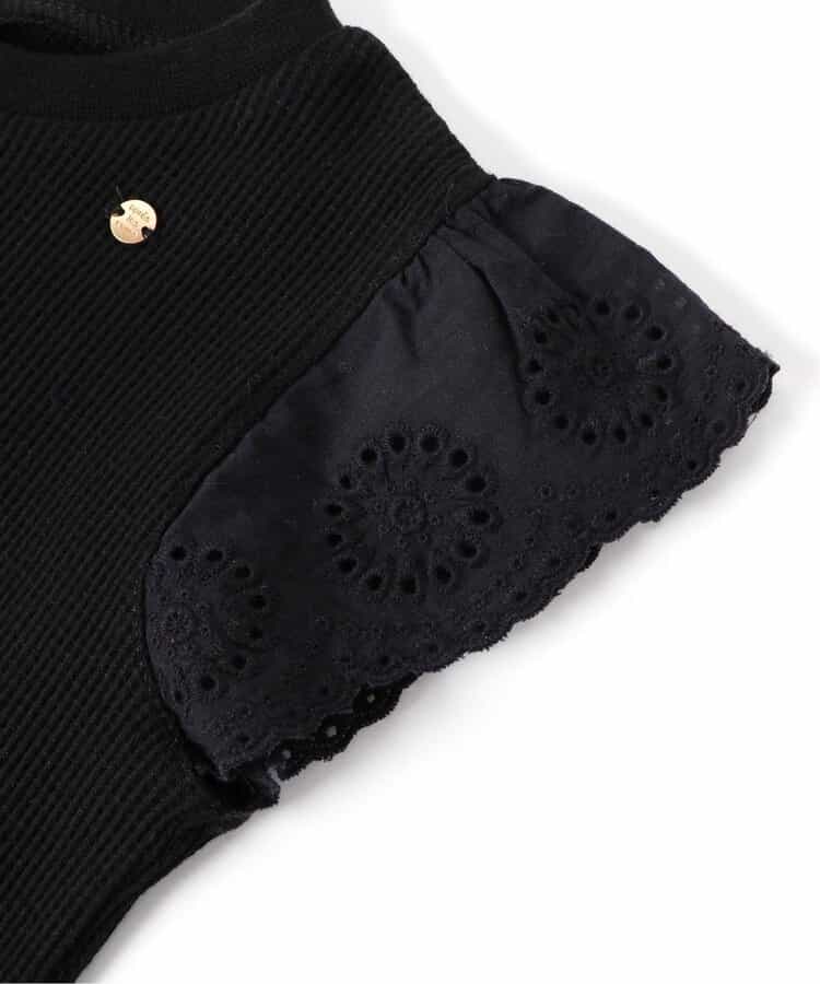 日本童裝 apres les cours 華夫格蕾絲荷葉邊上衣 80-140cm 女童款 夏季 TOPS