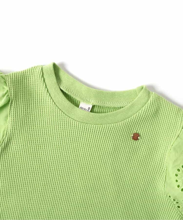 日本童裝 apres les cours 華夫格蕾絲荷葉邊上衣 80-140cm 女童款 夏季 TOPS
