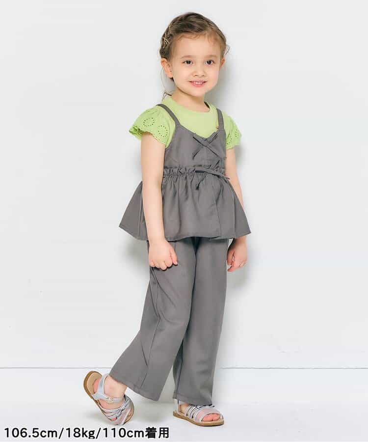 日本童裝 apres les cours 華夫格蕾絲荷葉邊上衣 80-140cm 女童款 夏季 TOPS
