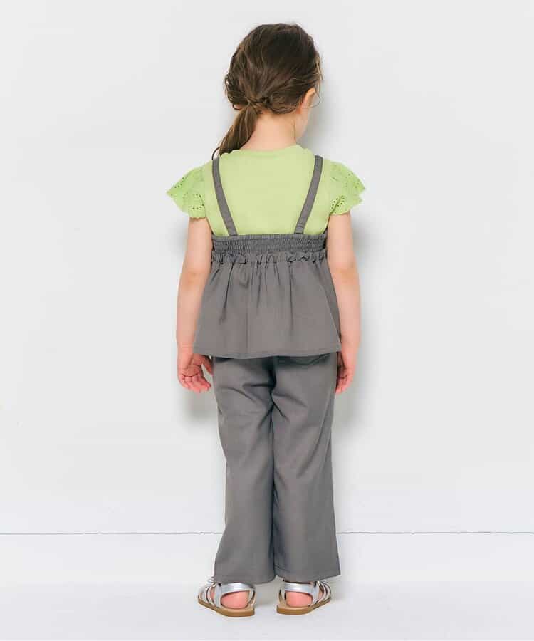 日本童裝 apres les cours 華夫格蕾絲荷葉邊上衣 80-140cm 女童款 夏季 TOPS