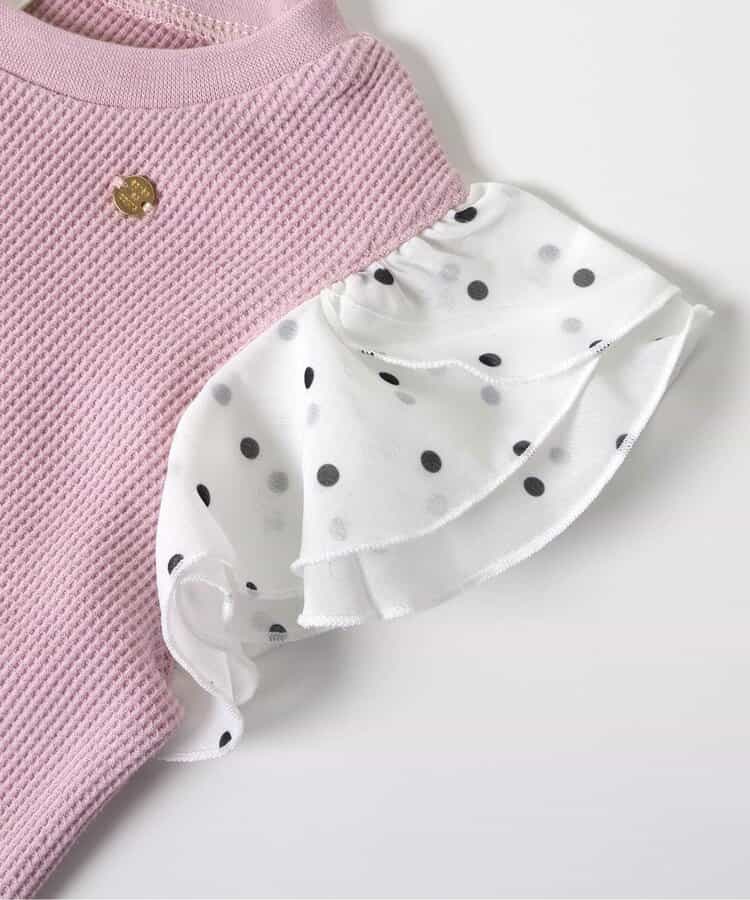 日本童裝 apres les cours 華夫格蕾絲荷葉邊上衣 80-140cm 女童款 夏季 TOPS