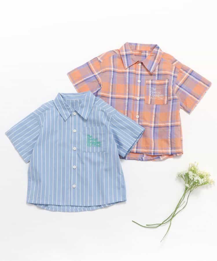 日本童裝 apres les cours 條紋與格紋襯衫 80-130cm 男童款 夏季 TOPS