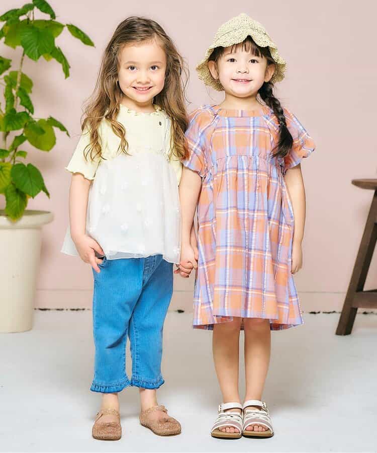 Japanese children's clothing apres les cours lantern sleeve bow dress 80-140cm girls summer dresses