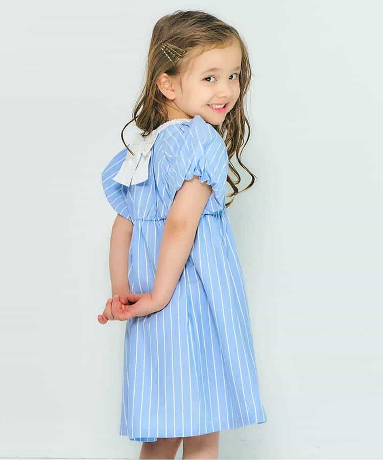 Japanese children's clothing apres les cours lantern sleeve bow dress 80-140cm girls summer dresses