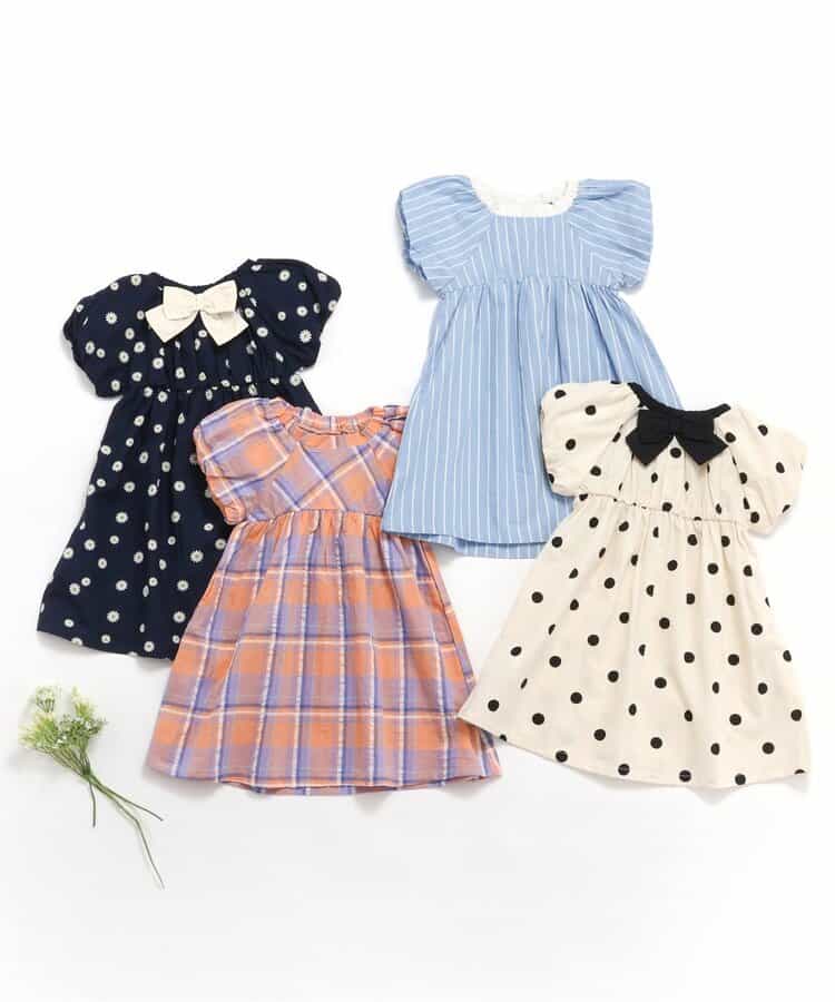 Japanese children's clothing apres les cours lantern sleeve bow dress 80-140cm girls summer dresses
