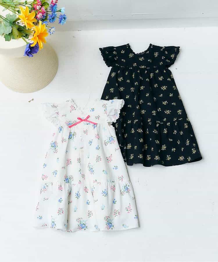 Japanese children's clothing apres les cours floral dress 80-140cm girls summer dresses