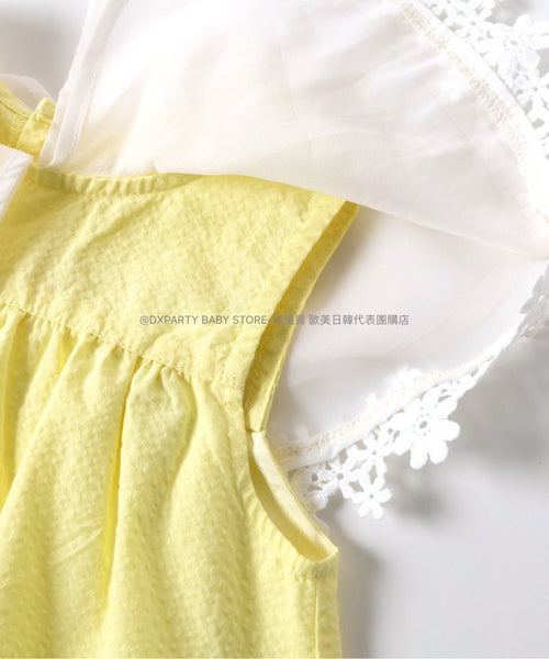 日本童裝 alc#652 蕾絲披肩領連身裙 80-140cm 女童款 夏季 DRESSES