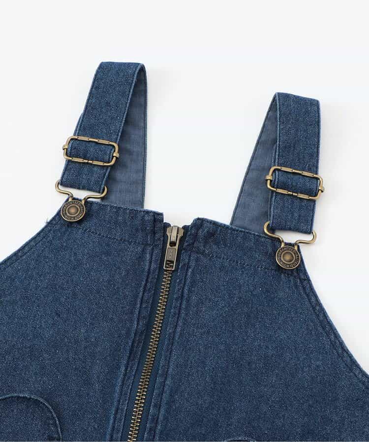 Japanese children's clothing apres les cours zipper heart-shaped pocket dress 80-140cm girls summer dresses