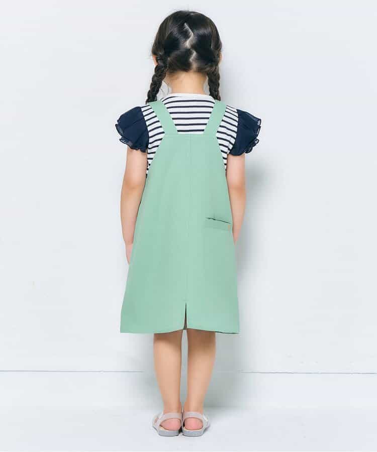 Japanese children's clothing apres les cours zipper heart-shaped pocket dress 80-140cm girls summer dresses