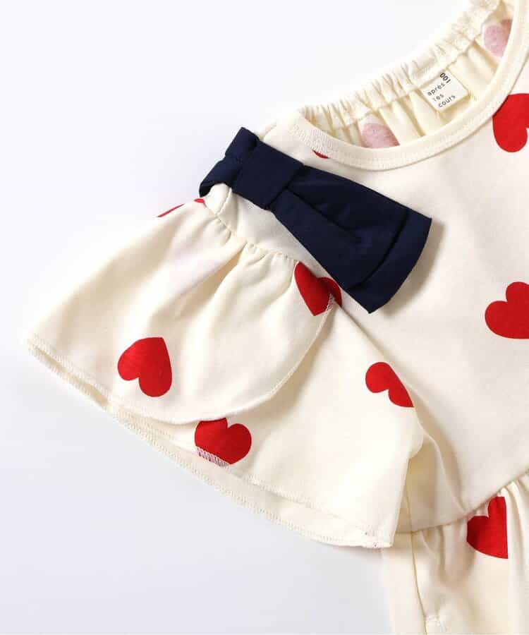 日本童裝 apres les cours 吸水速乾 接觸冷感 肩部蝴蝶結花瓣連身裙 80-140cm 女童款 夏季 DRESSES