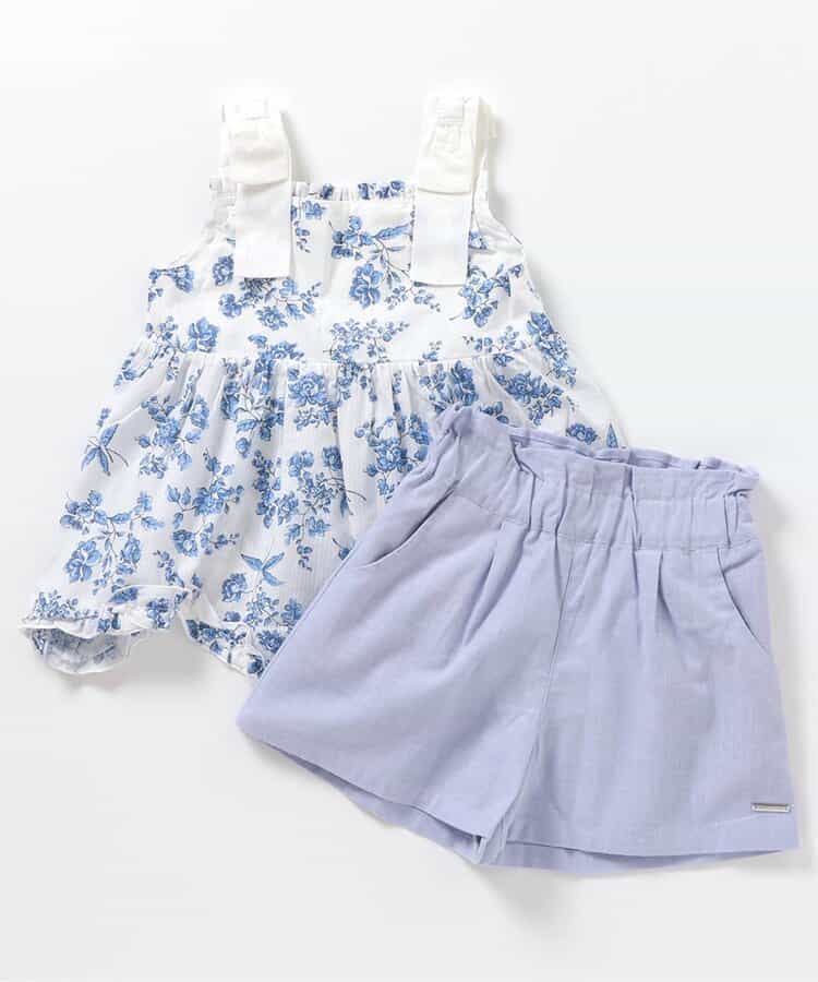 Japanese children's clothing apres les cours retro lace floral two-piece suit 90-140cm girls summer TOPS PANTS