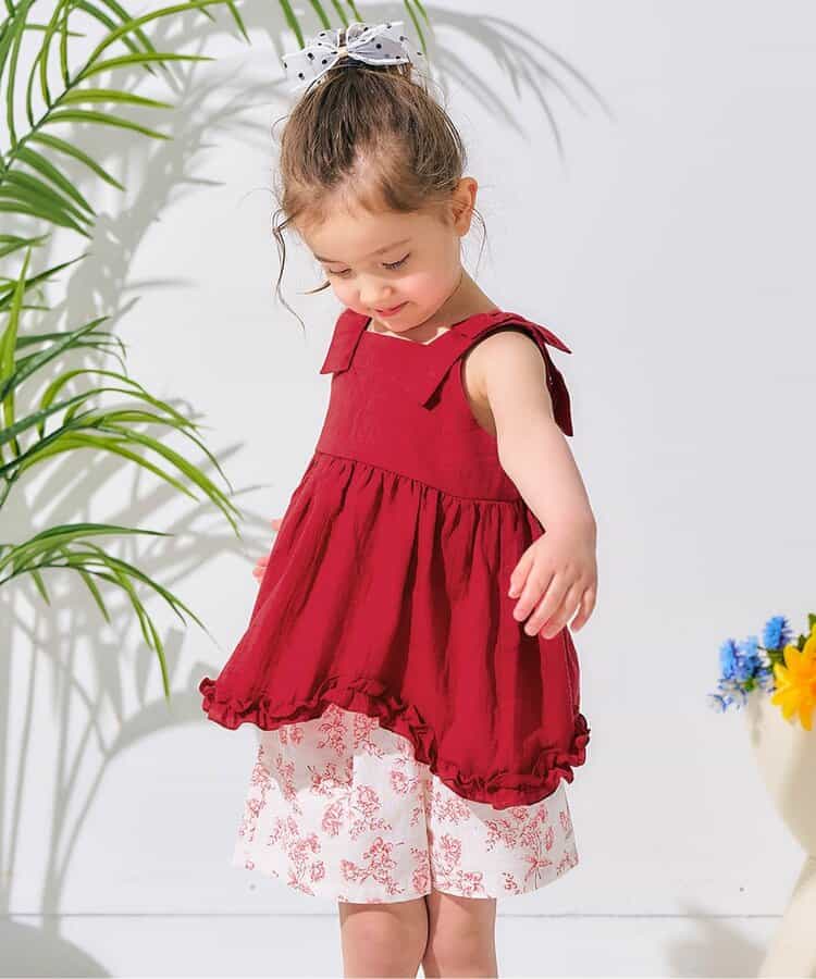 Japanese children's clothing apres les cours retro lace floral two-piece suit 90-140cm girls summer TOPS PANTS