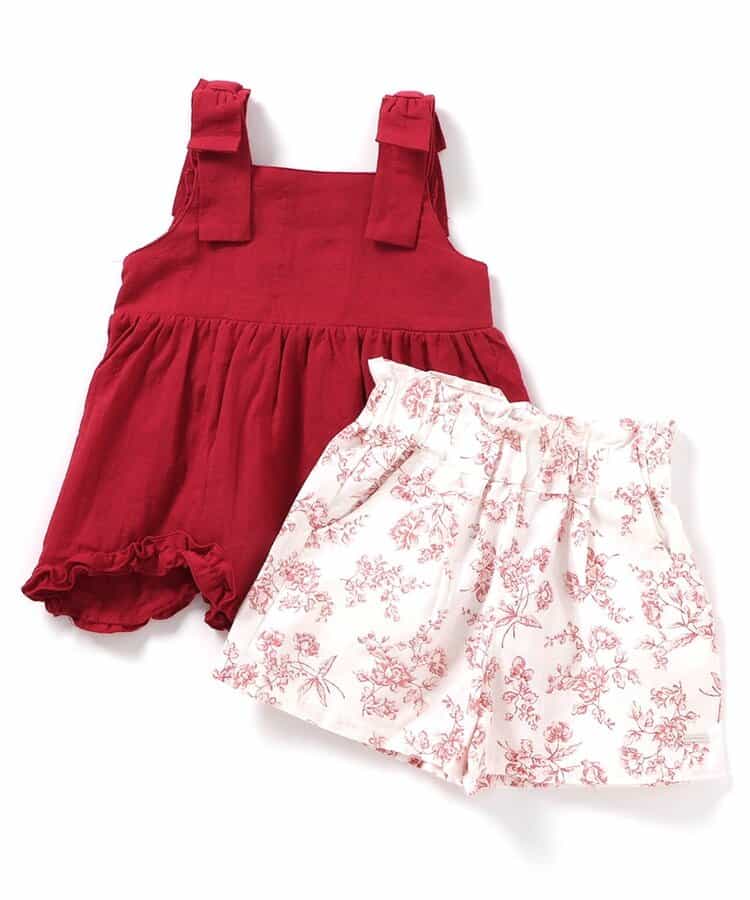 Japanese children's clothing apres les cours retro lace floral two-piece suit 90-140cm girls summer TOPS PANTS