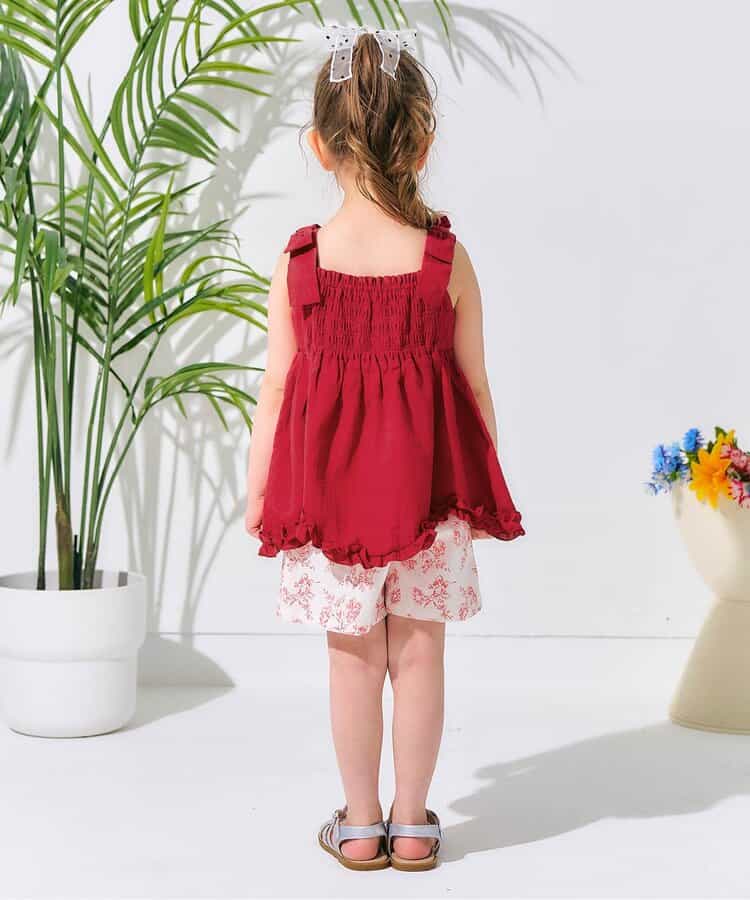 Japanese children's clothing apres les cours retro lace floral two-piece suit 90-140cm girls summer TOPS PANTS