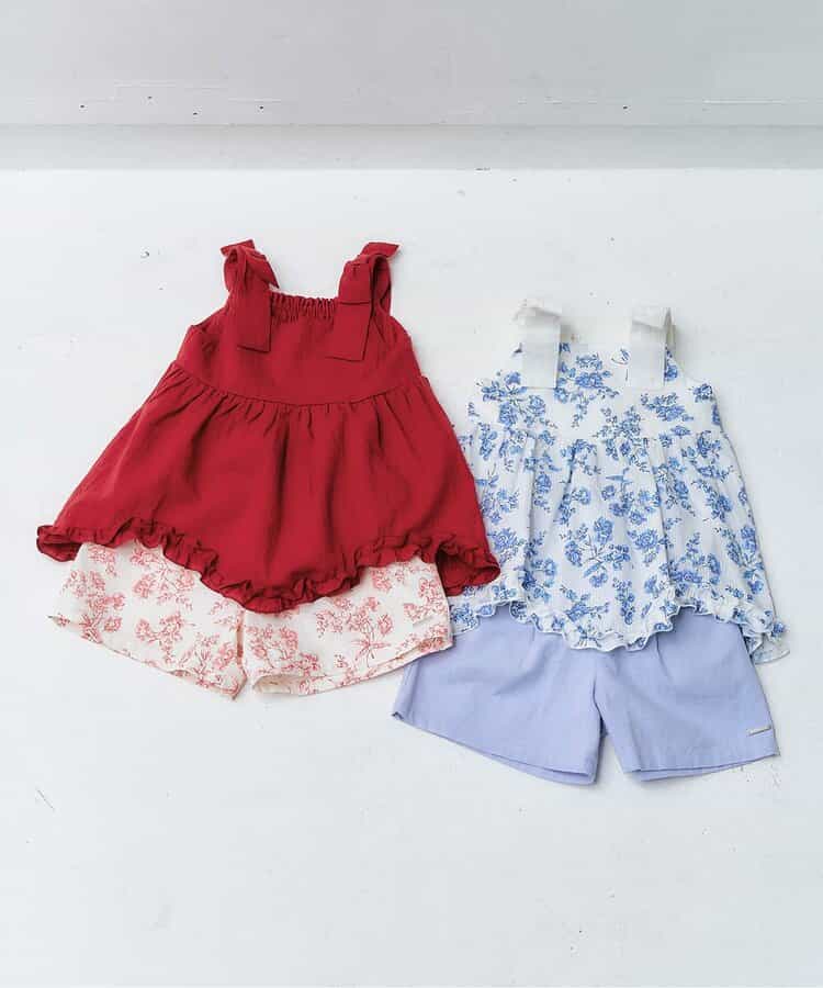 Japanese children's clothing apres les cours retro lace floral two-piece suit 90-140cm girls summer TOPS PANTS
