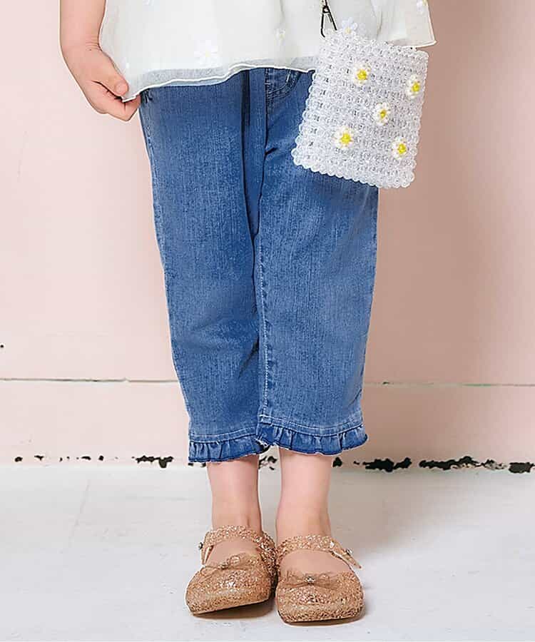 Japanese children's clothing apres les cours heart-shaped pocket cropped pants 80-140cm girls' summer PANTS