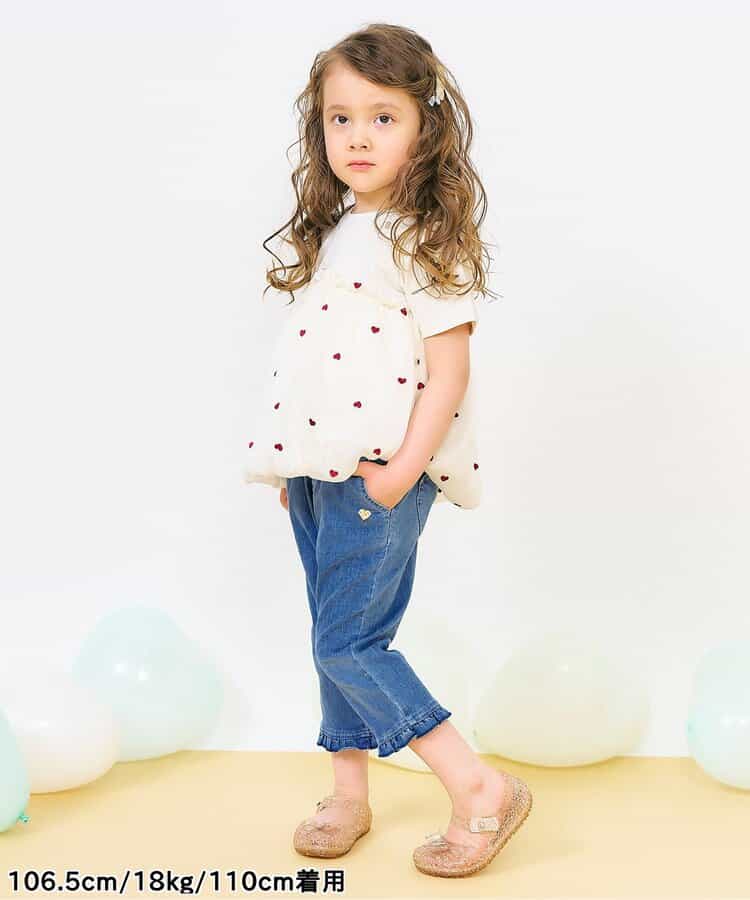 Japanese children's clothing apres les cours heart-shaped pocket cropped pants 80-140cm girls' summer PANTS