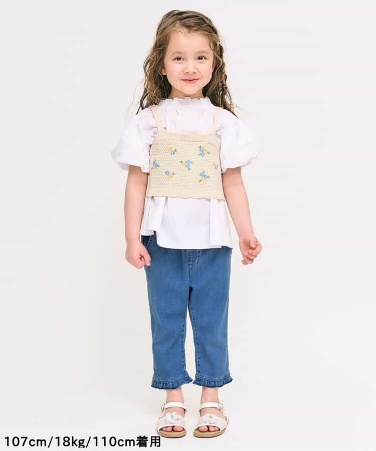 Japanese children's clothing apres les cours heart-shaped pocket cropped pants 80-140cm girls' summer PANTS