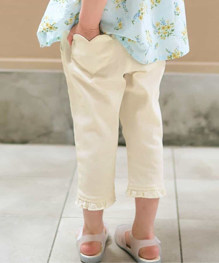 Japanese children's clothing apres les cours heart-shaped pocket cropped pants 80-140cm girls' summer PANTS