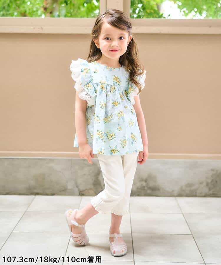 Japanese children's clothing apres les cours heart-shaped pocket cropped pants 80-140cm girls' summer PANTS