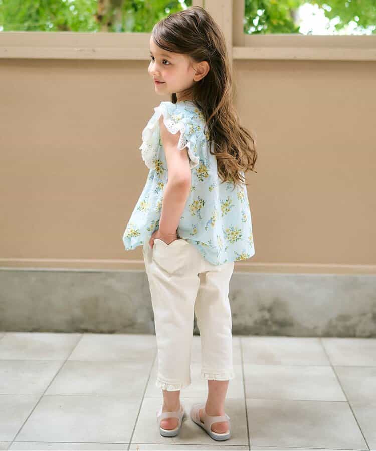 Japanese children's clothing apres les cours heart-shaped pocket cropped pants 80-140cm girls' summer PANTS