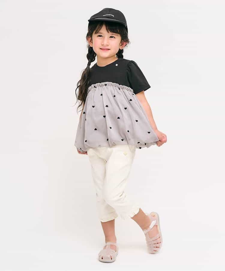 Japanese children's clothing apres les cours heart-shaped pocket cropped pants 80-140cm girls' summer PANTS