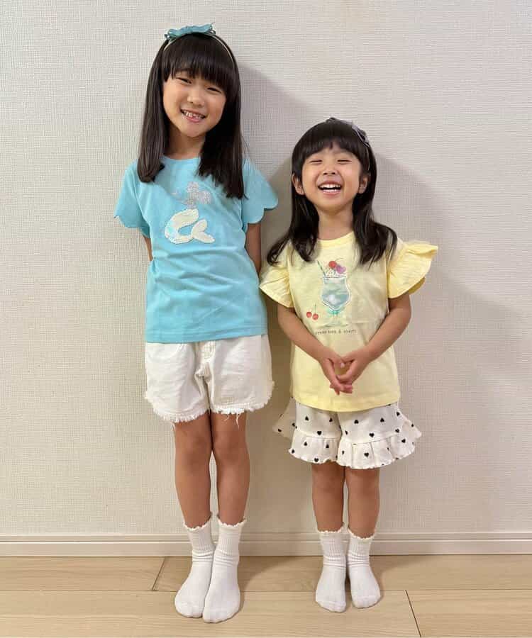 Japanese children's clothing apres les cours cute pattern tops 80-140cm girls summer TOPS