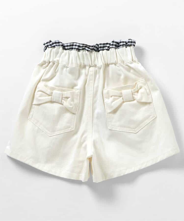 Japanese children's clothing apres les cours two-tone high-waisted bow pocket shorts 80-140cm girls summer PANTS