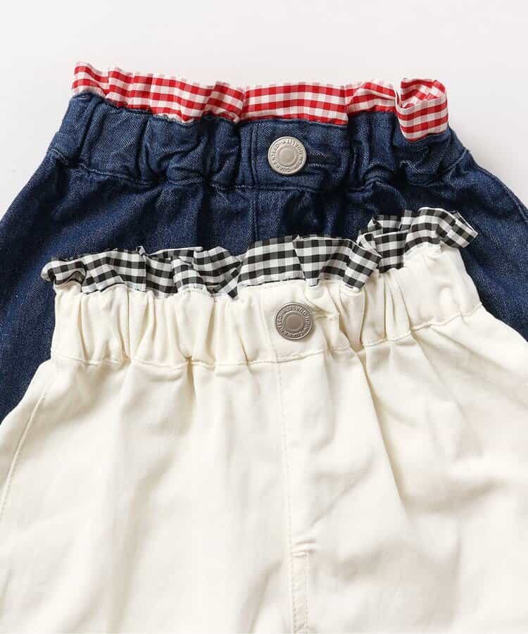 Japanese children's clothing apres les cours two-tone high-waisted bow pocket shorts 80-140cm girls summer PANTS