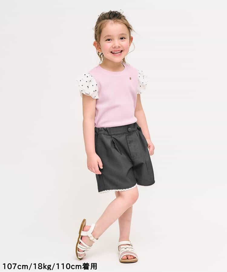 日本童裝 apres les cours 蝴蝶結刺繡短褲 80-140cm 女童款 夏季 PANTS