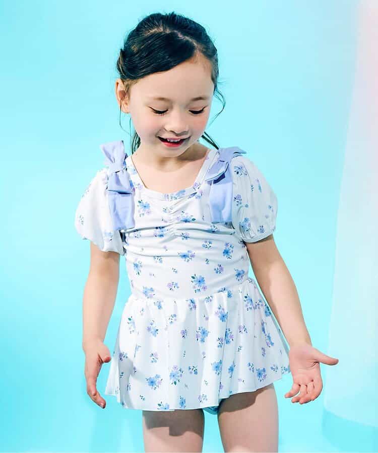 Japanese children's clothing apres les cours UV protection bow one-piece swimsuit 80-140cm girls summer swimsuit special edition