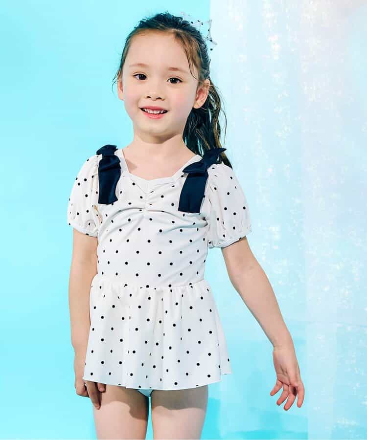 Japanese children's clothing apres les cours UV protection bow one-piece swimsuit 80-140cm girls summer swimsuit special edition