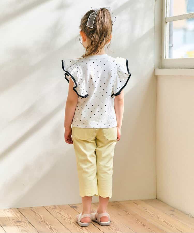 Japanese children's clothing apres les cours UV protection, contact cool, water-absorbing, quick-drying ruffle sleeve top 80-140cm girls summer TOPS