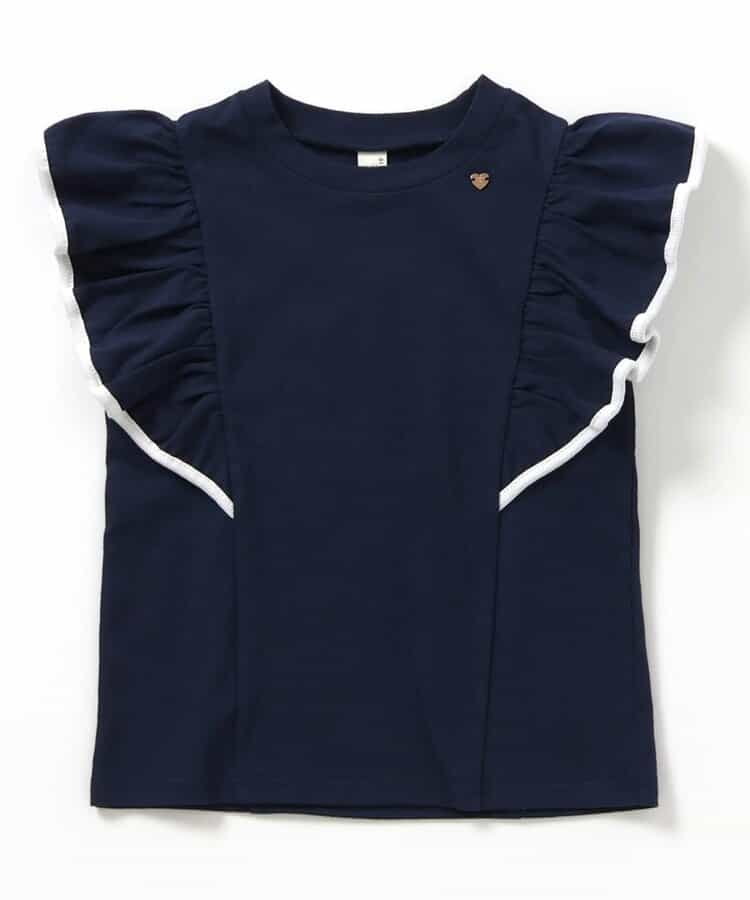 Japanese children's clothing apres les cours UV protection, contact cool, water-absorbing, quick-drying ruffle sleeve top 80-140cm girls summer TOPS