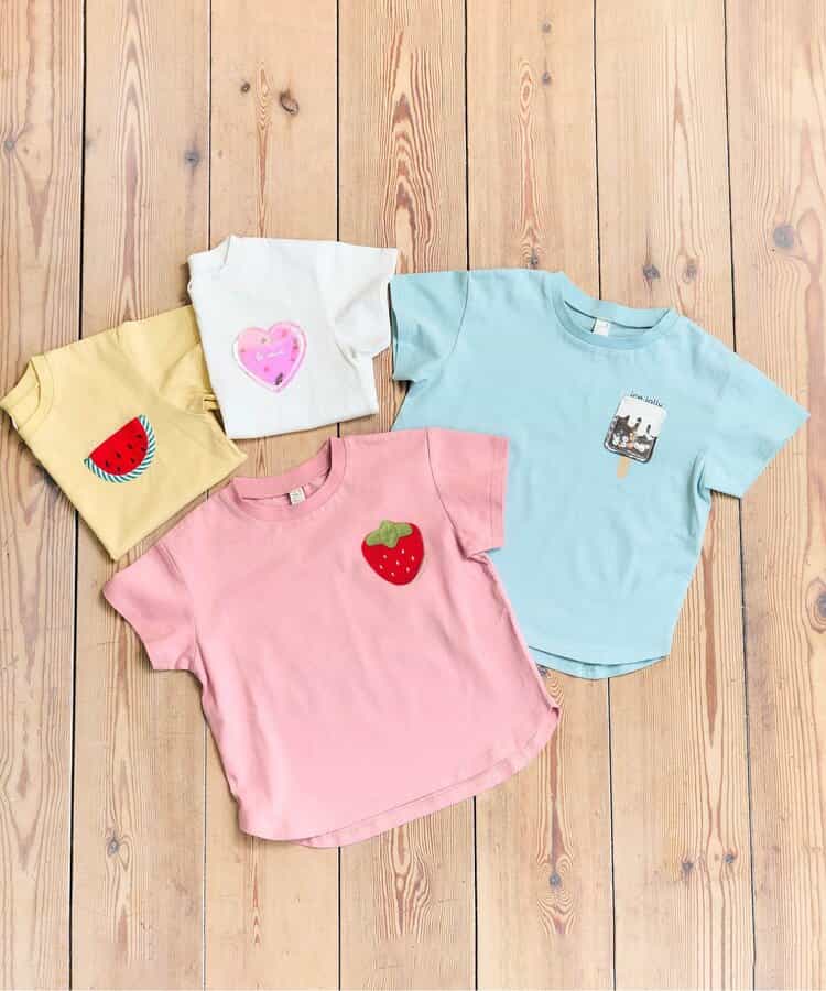 Japanese children's clothing apres les cours water-absorbing quick-drying UV-resistant touch-cooling cute pocket top 80-130cm boys/girls summer TOPS