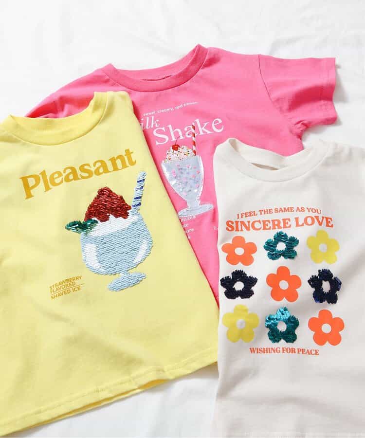Japanese children's clothing apres les cours sequin pattern top 80-140cm boys/girls summer TOPS