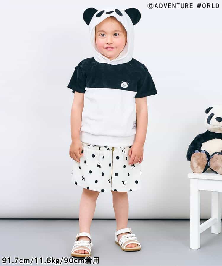 Japanese children's clothing apres les cours x Adventure World contact cool cute panda shape top 80-130cm boys/girls summer TOPS