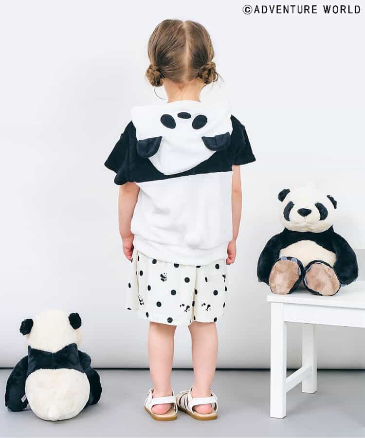 Japanese children's clothing apres les cours x Adventure World contact cool cute panda shape top 80-130cm boys/girls summer TOPS