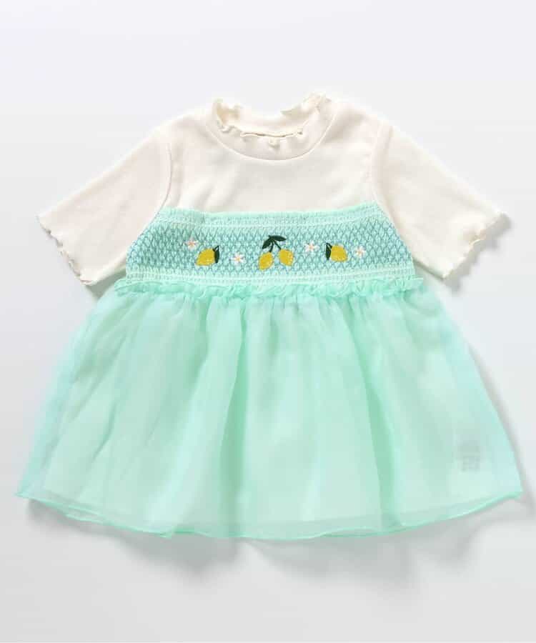 Japanese children's clothing apres les cours Shellmotif fruit embroidery patchwork top 80-140cm girls summer TOPS