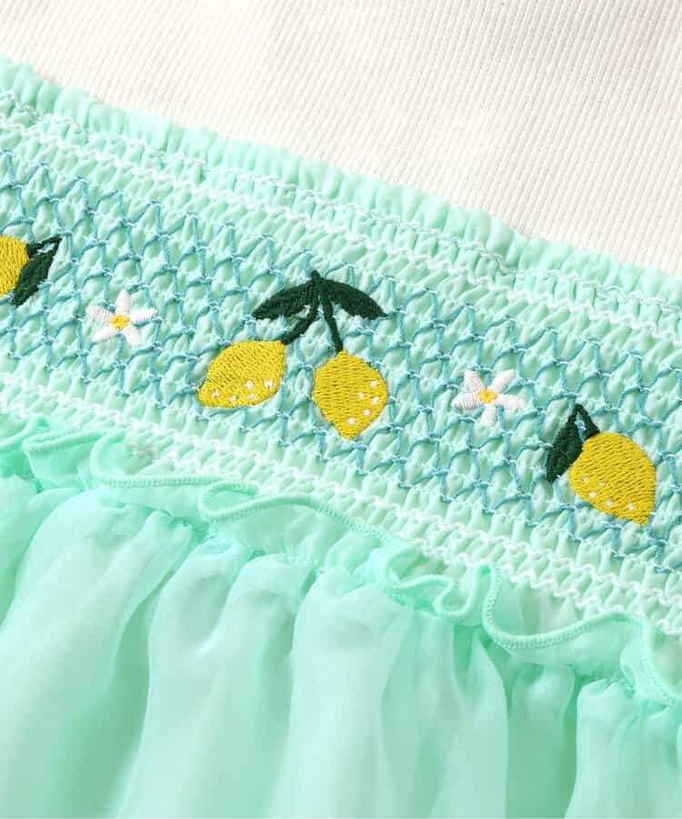 Japanese children's clothing apres les cours Shellmotif fruit embroidery patchwork top 80-140cm girls summer TOPS