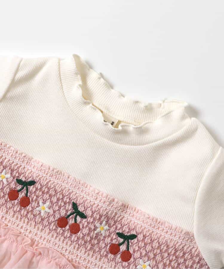 Japanese children's clothing apres les cours Shellmotif fruit embroidery patchwork top 80-140cm girls summer TOPS
