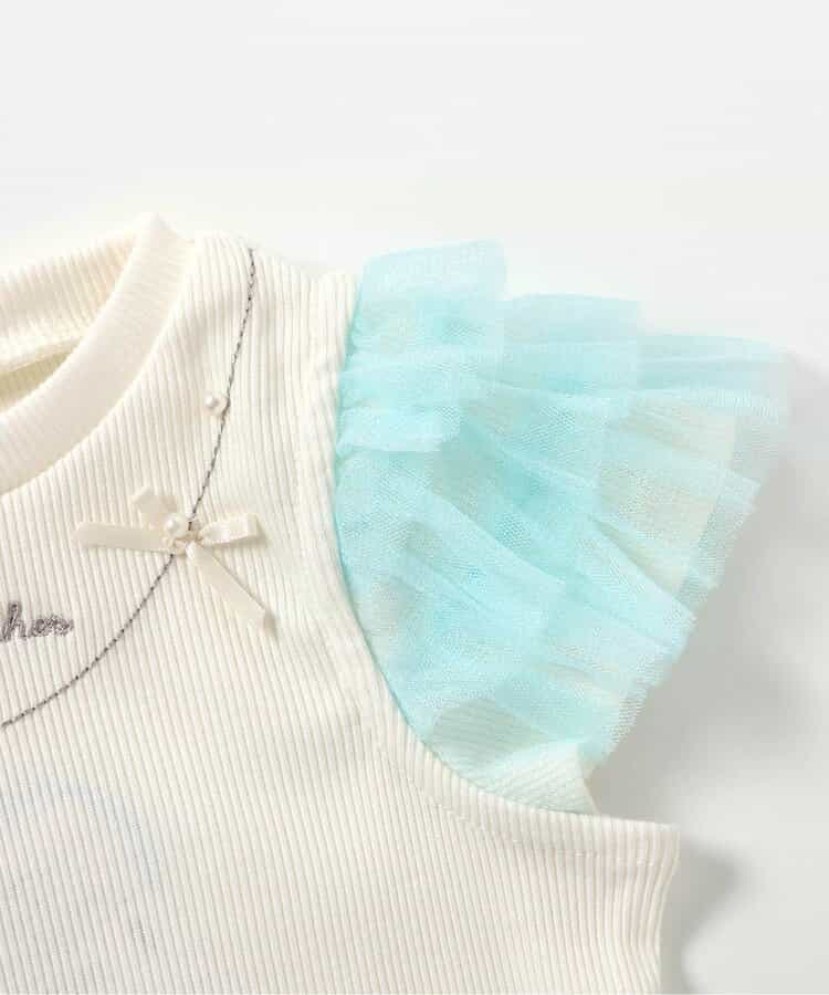 Japanese children's clothing apres les cours cool to the touch Shellmotif shell yarn sleeve top 80-140cm girls summer TOPS