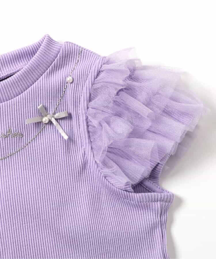 Japanese children's clothing apres les cours cool to the touch Shellmotif shell yarn sleeve top 80-140cm girls summer TOPS