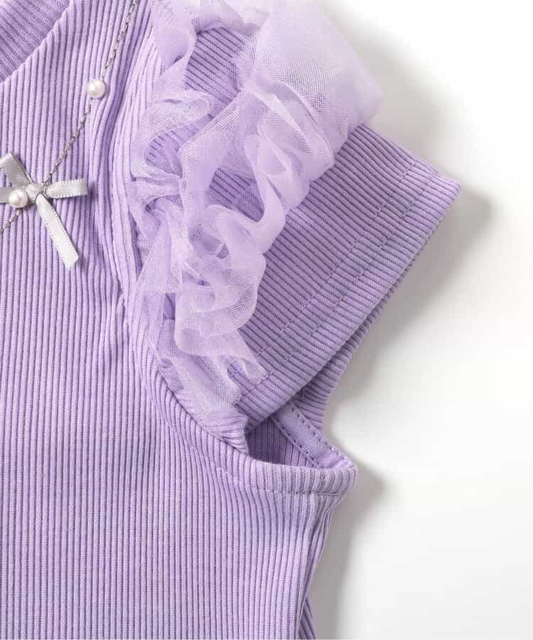 Japanese children's clothing apres les cours cool to the touch Shellmotif shell yarn sleeve top 80-140cm girls summer TOPS