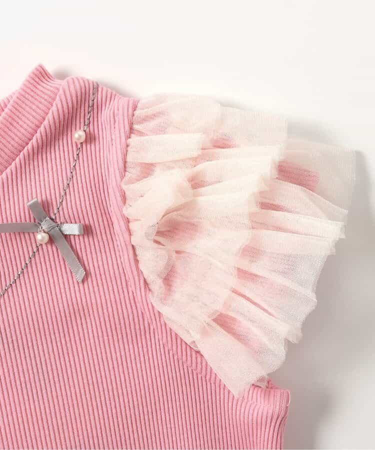 Japanese children's clothing apres les cours cool to the touch Shellmotif shell yarn sleeve top 80-140cm girls summer TOPS
