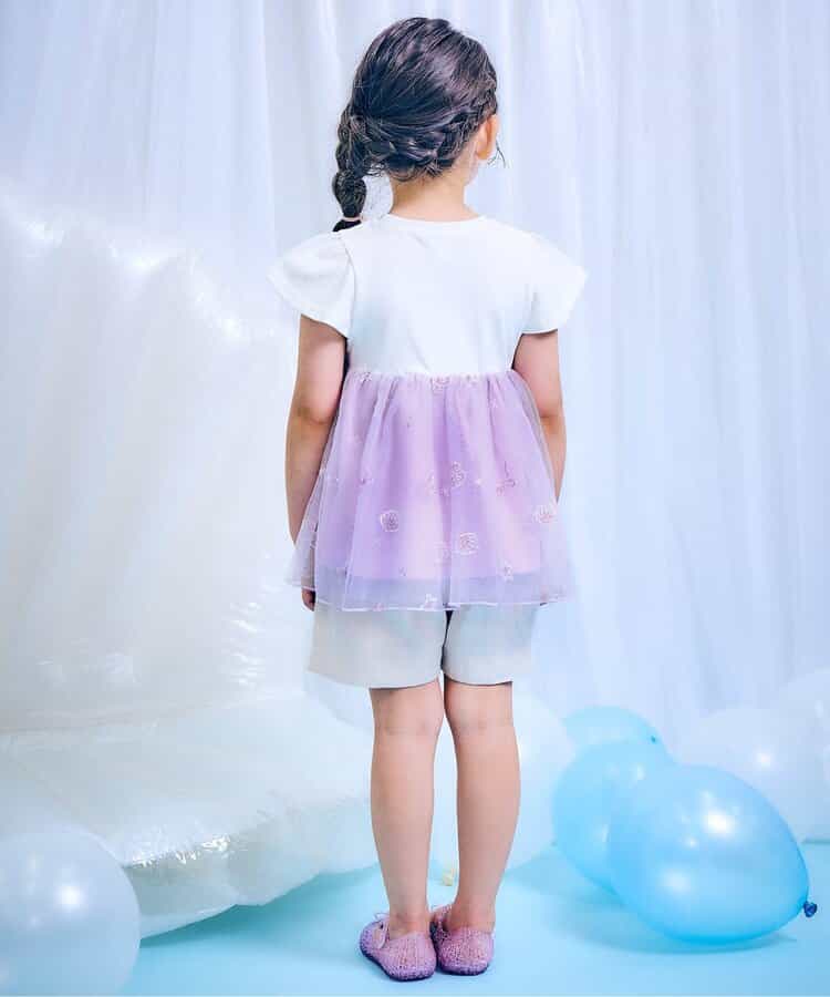 Japanese children's clothing apres les cours Shellmotif shell embroidered top 80-140cm girls summer TOPS